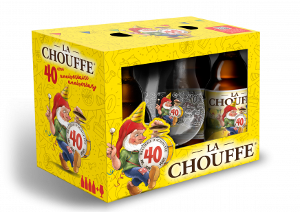 CHOUFFE Gift Pack '40 jaar’- 4 x 33cl + Glas - Chouffe